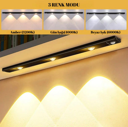3 Renkli Sensörlü Kablosuz Siyah Led Işık
