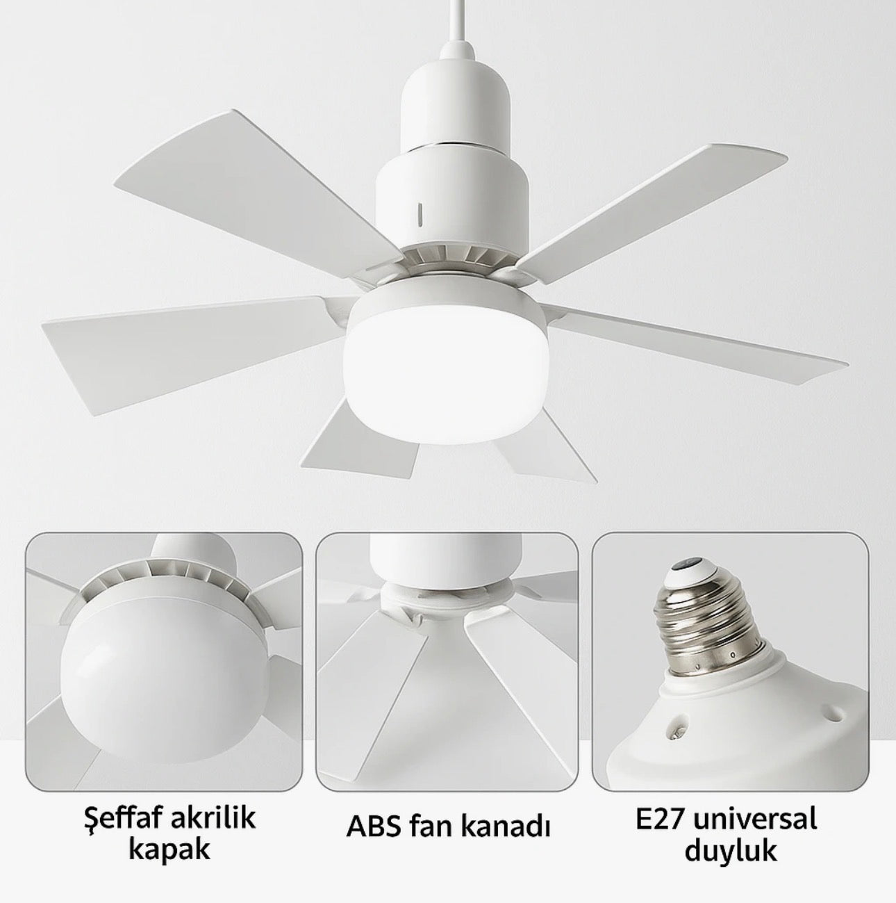 3 Renk İkisiBirArada Led Fan