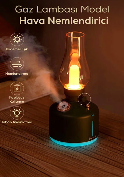 Şarjlı Nostaljik Gaz Lambası Buhar Makinesi