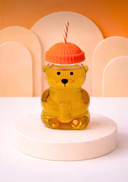 Sevimli Ayıcık Desenli Pipetli Bardak – 5 Farklı Renk Seçeneği 🧸