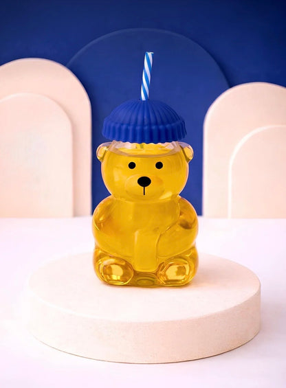 Sevimli Ayıcık Desenli Pipetli Bardak – 5 Farklı Renk Seçeneği 🧸