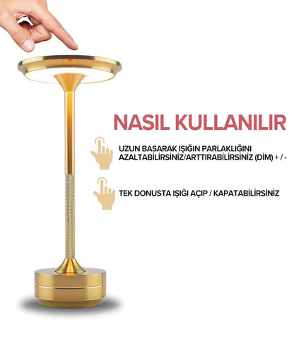USB Şarjlı Dokunmatik Dekoratif Masa Lambası – 3 Işık Modu, Modern Ortam Aydınlatması🌟