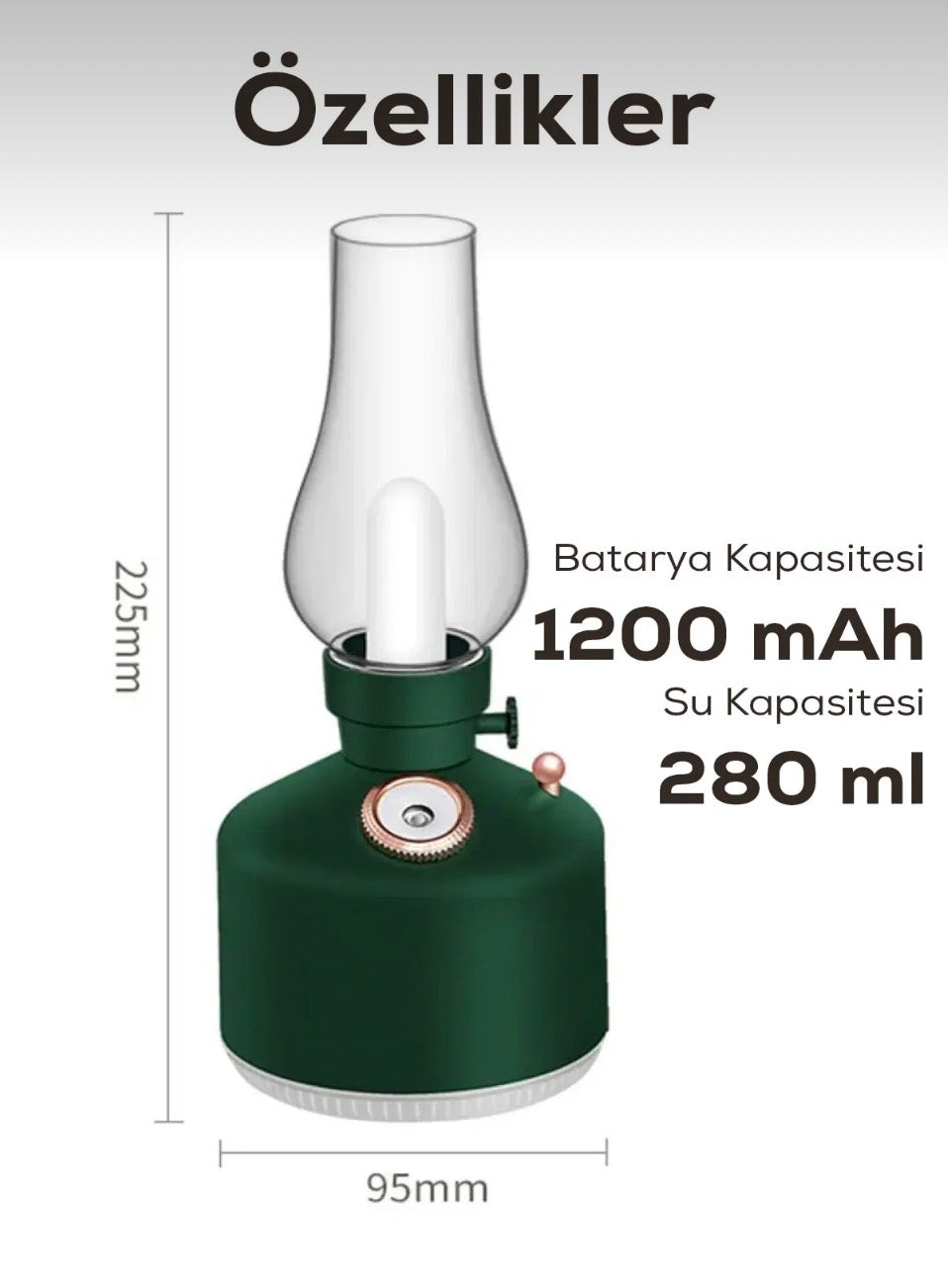 Şarjlı Nostaljik Gaz Lambası Buhar Makinesi