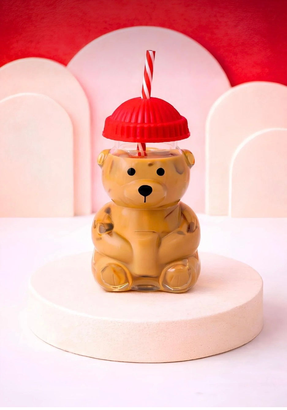 Sevimli Ayıcık Desenli Pipetli Bardak – 5 Farklı Renk Seçeneği 🧸