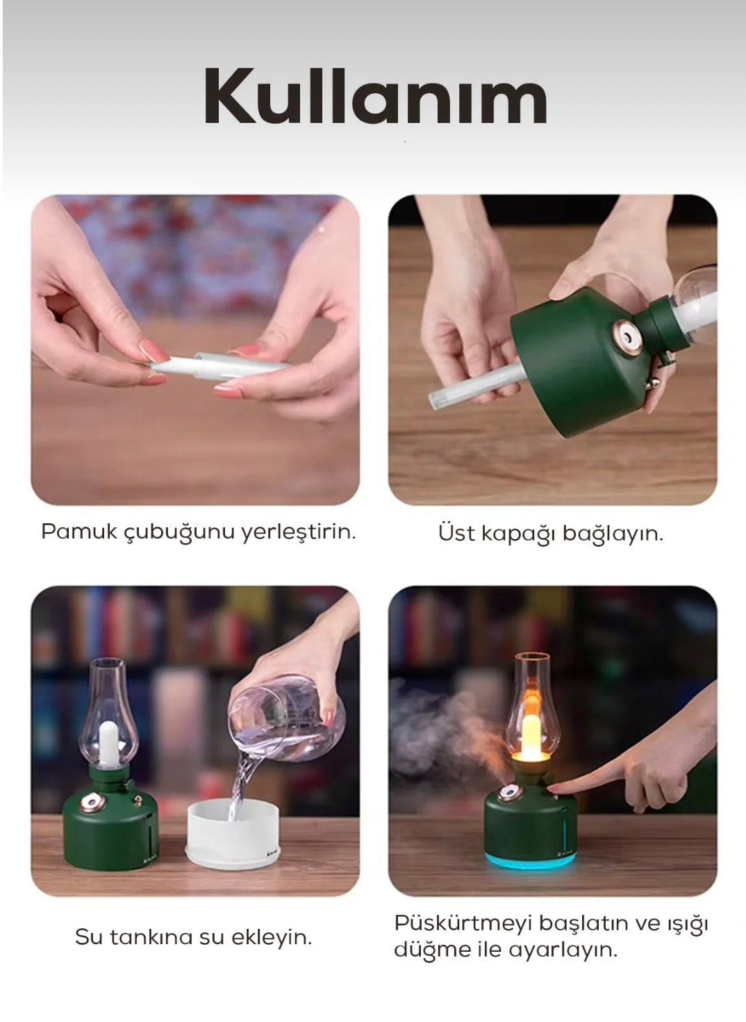 Şarjlı Nostaljik Gaz Lambası Buhar Makinesi