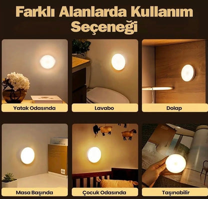 Akıllı Hareket Sensörlü Kablosuz LED Gece Lambası