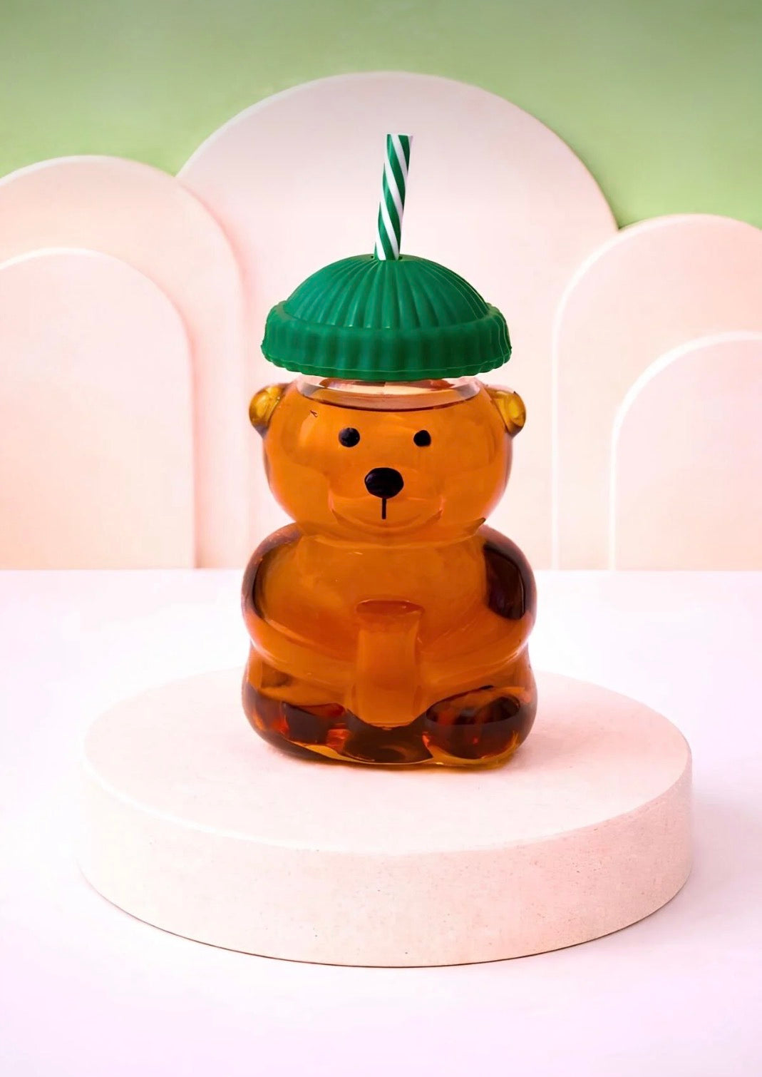 Sevimli Ayıcık Desenli Pipetli Bardak – 5 Farklı Renk Seçeneği 🧸